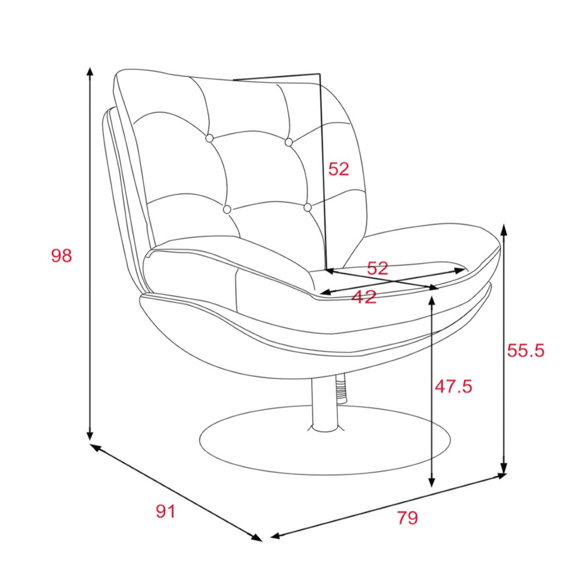 Fauteuil en tissu beige avec piètement noir Magnum crème / ivoire, AMADEUS