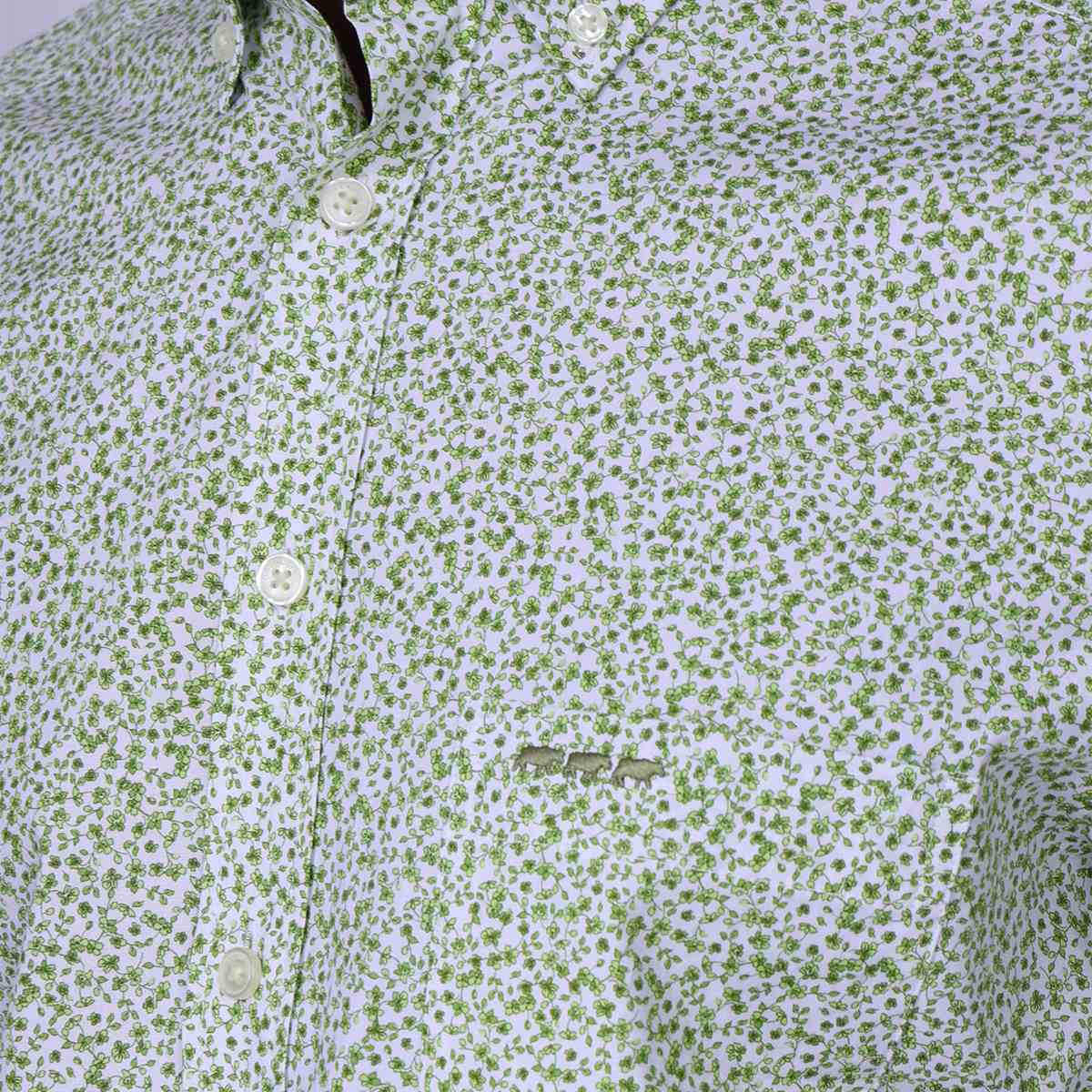 Chemise micro motifs kaki, MISE AU GREEN