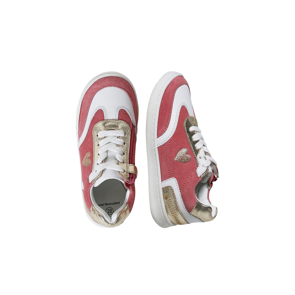 Baskets en cuir collection maternelle lot rose, VERTBAUDET