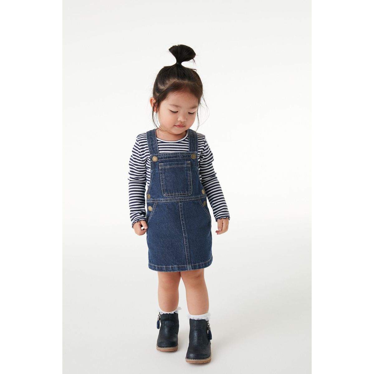 Pinafore Denim Sans Manches bleu indigo, NEXT