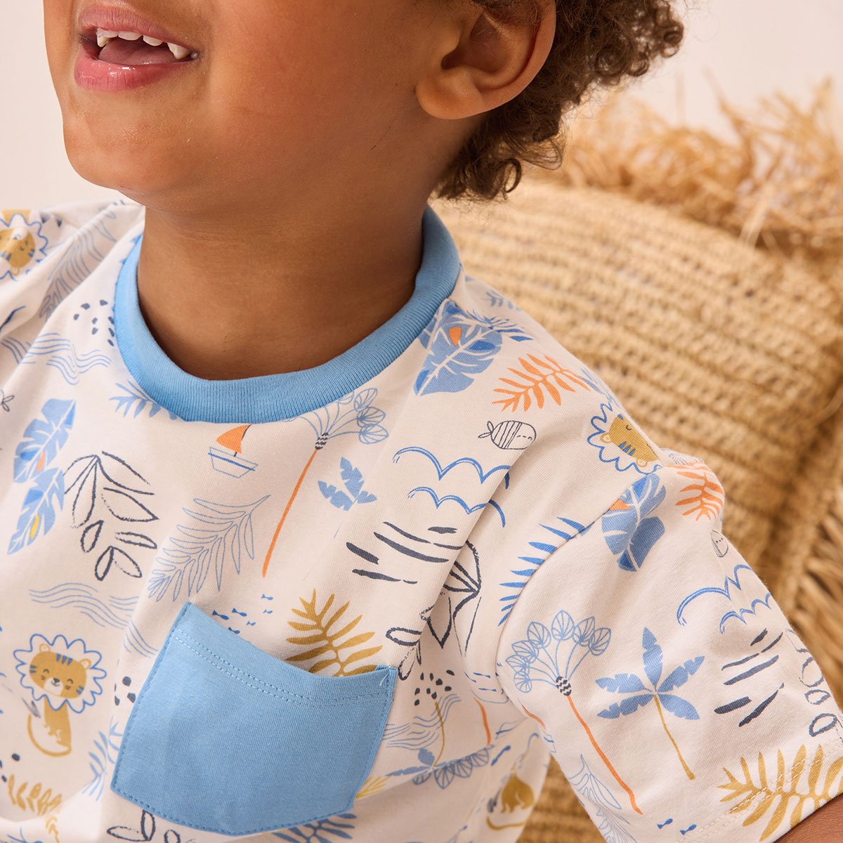 T-shirt enfant Biscarosse bleu, PETIT BEGUIN