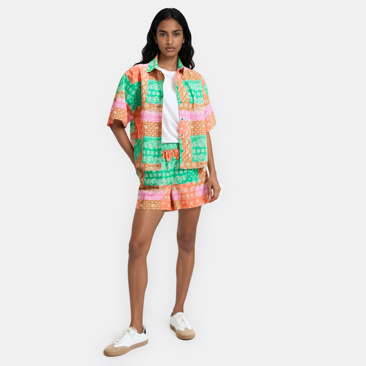 Short à taille élastiquée imprimé cachemire imprimé multicolore, LA REDOUTE COLLECTIONS