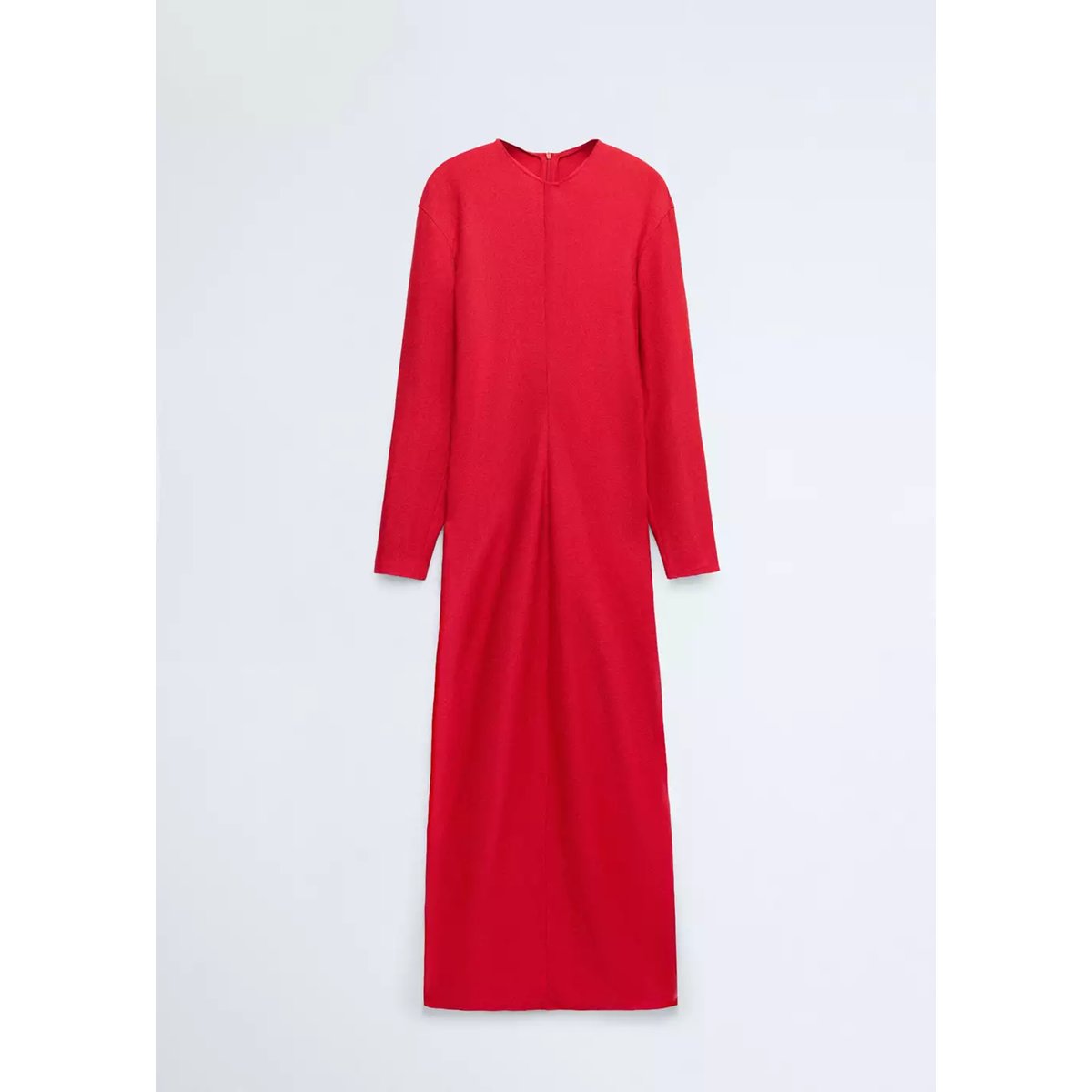 Robe maille détail froncé rouge, MANGO