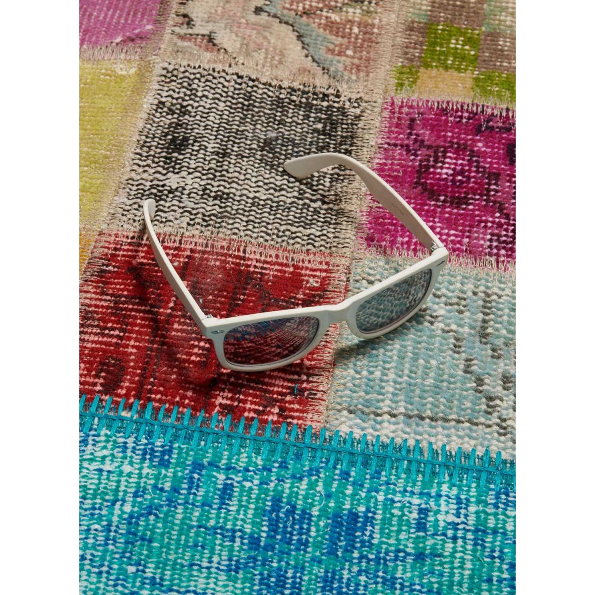 Tapis Chambre fait à la main en laine motif géométrique multicolore, UN AMOUR DE TAPIS