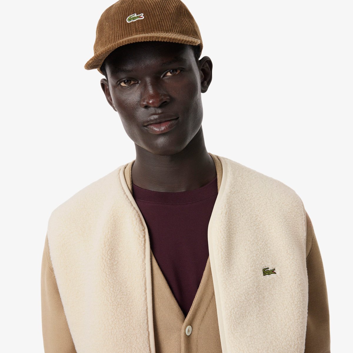 Veste sans manches sherpa beige-056, LACOSTE