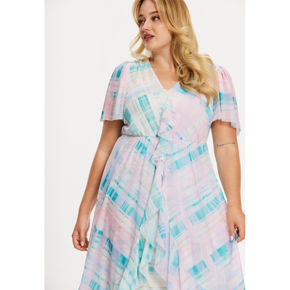 Robe imprimée turquoise, YOEK