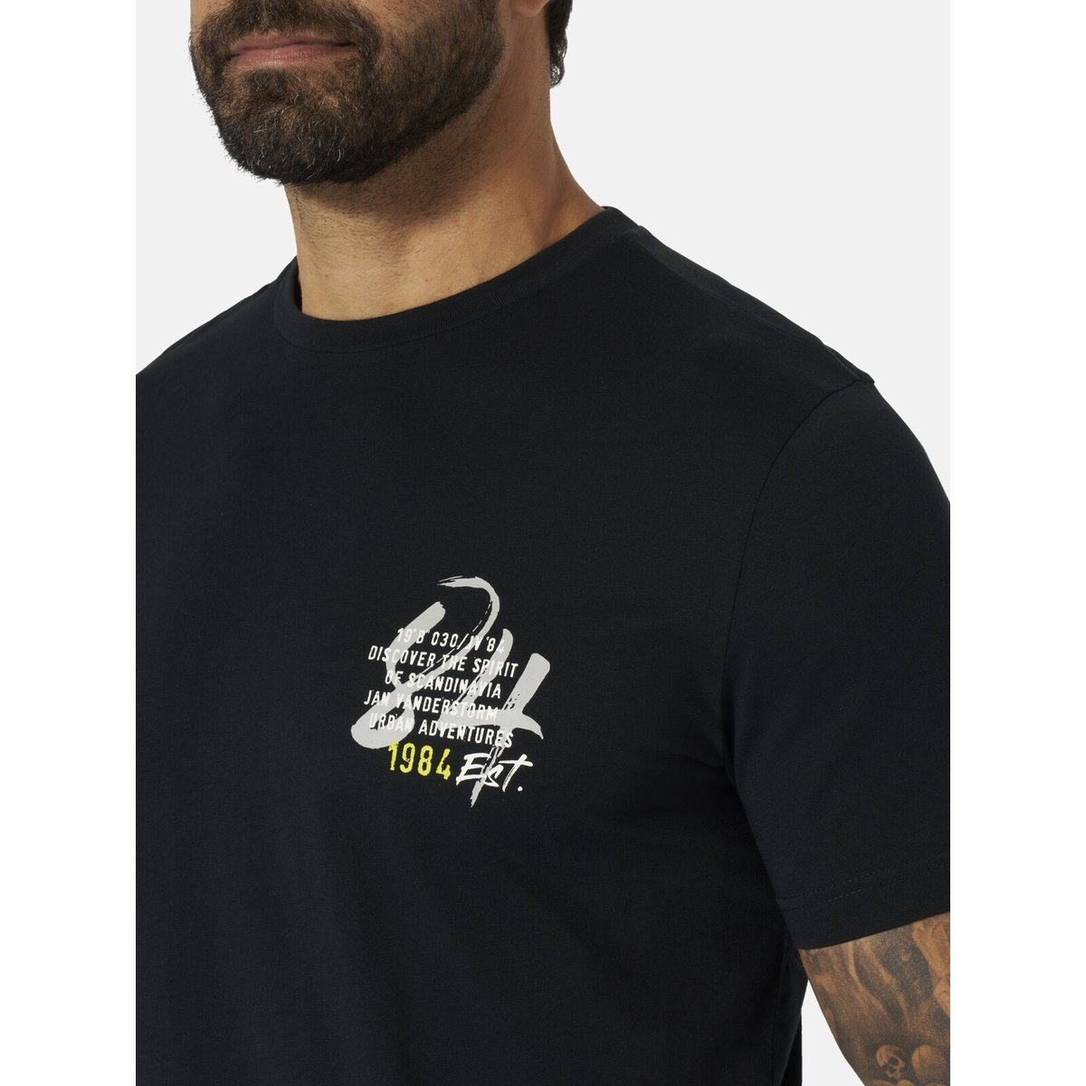 Lot de 2 T-shirts ATLE blanc noir, JAN VANDERSTORM