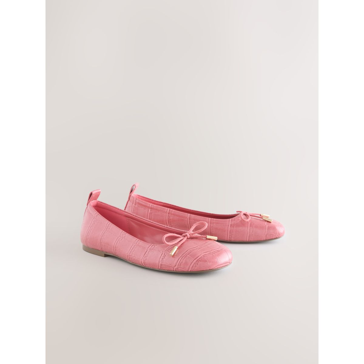 Ballerines forever comfort® à bout carré crocodile rose, NEXT