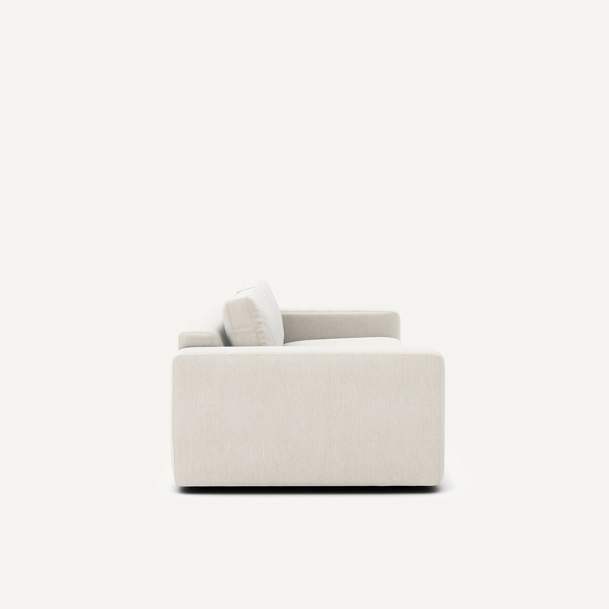 Canapé 3 ou 4 places, en velours chenille, Skander blanc, AM.PM