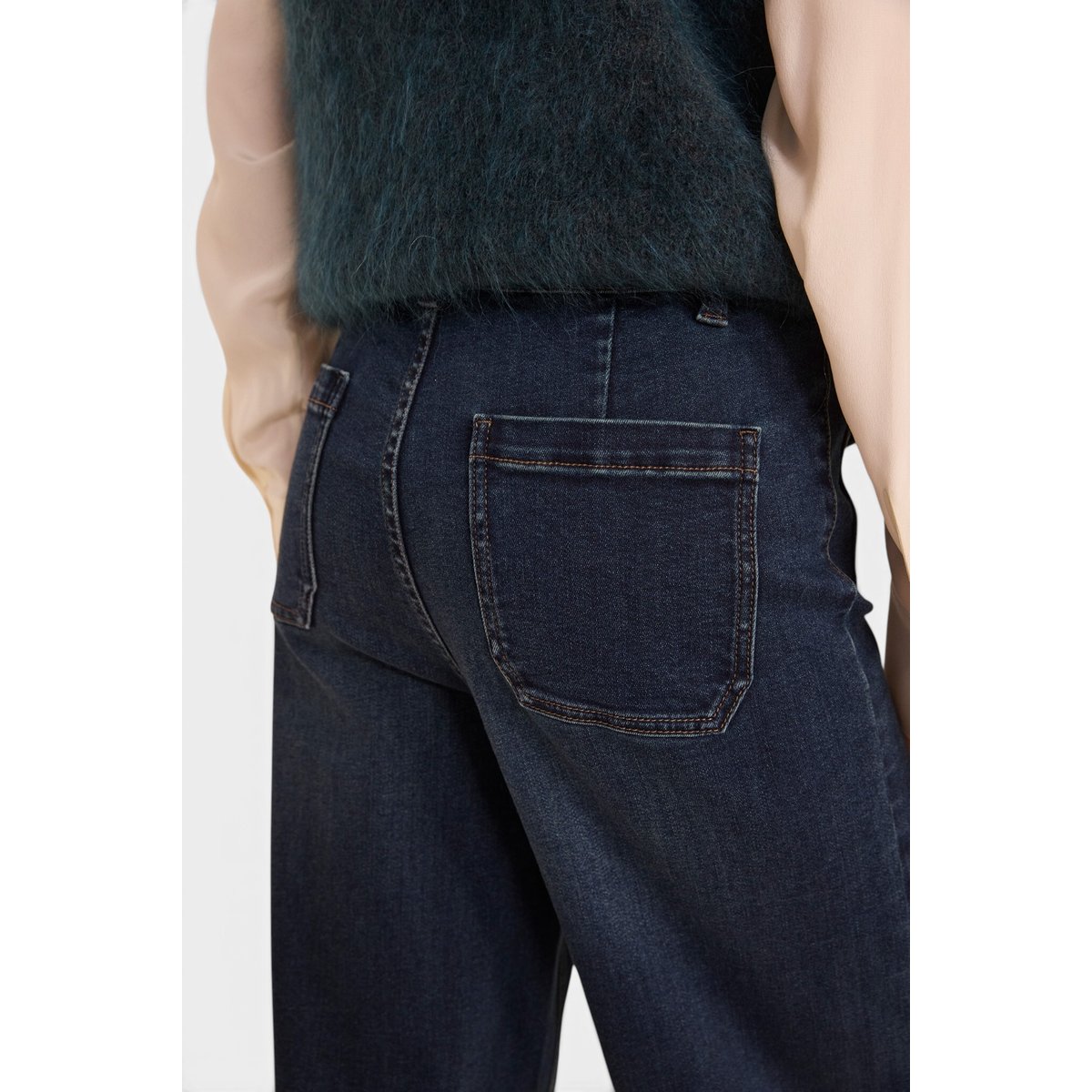 Jean large et cropped en coton mélangé STELLA denim brut, Maison 123