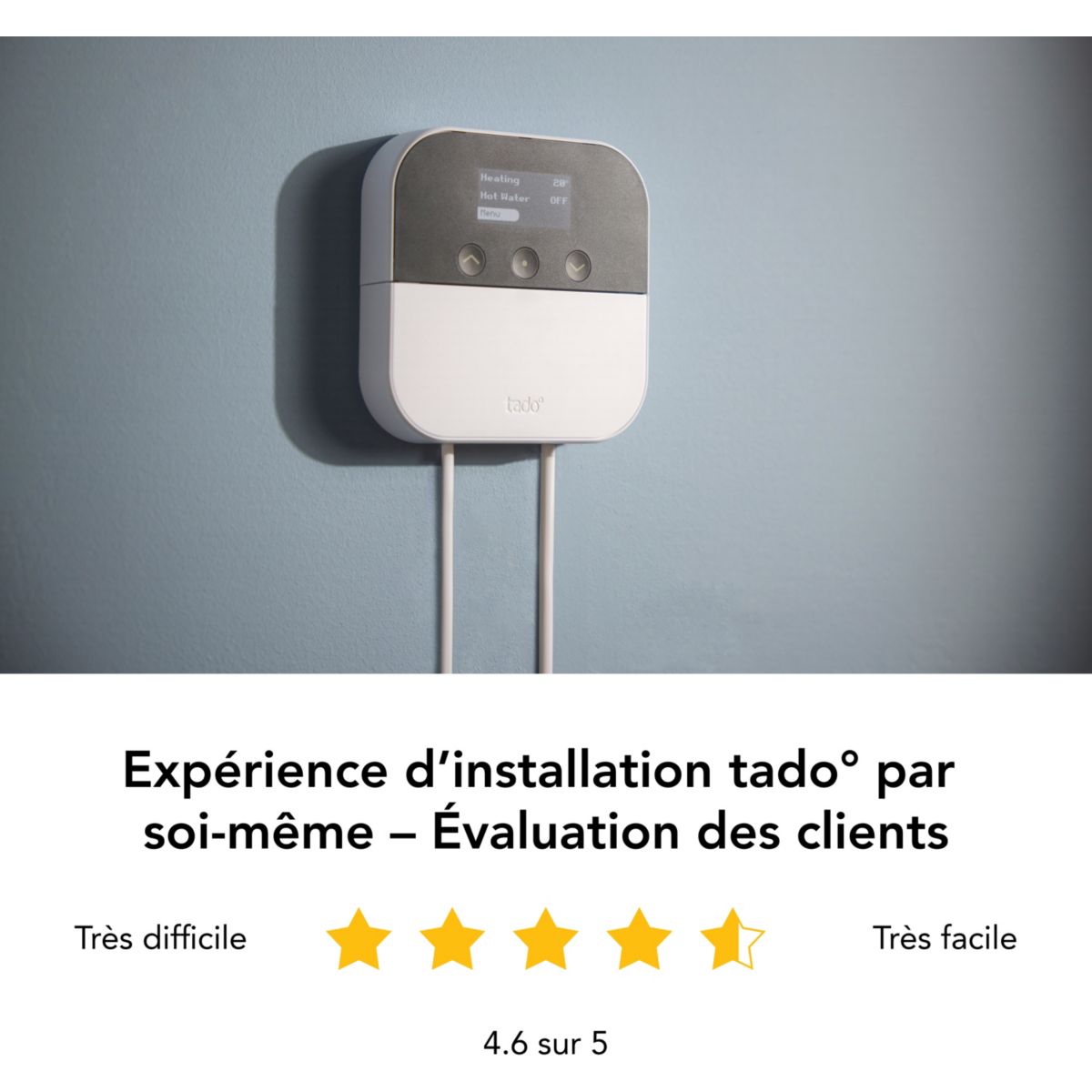 Thermostat connecté Kit X sans fil et optimiseur de PAC couleur unique, TADO