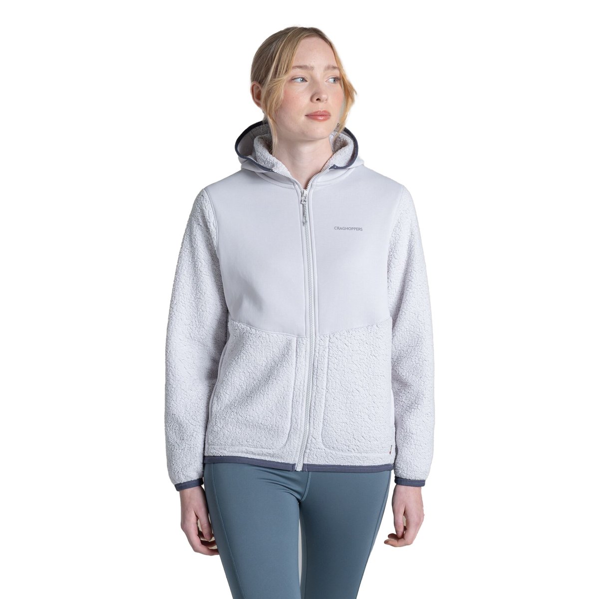 Veste polaire unie à capuche TELESTO gris pâle, CRAGHOPPERS