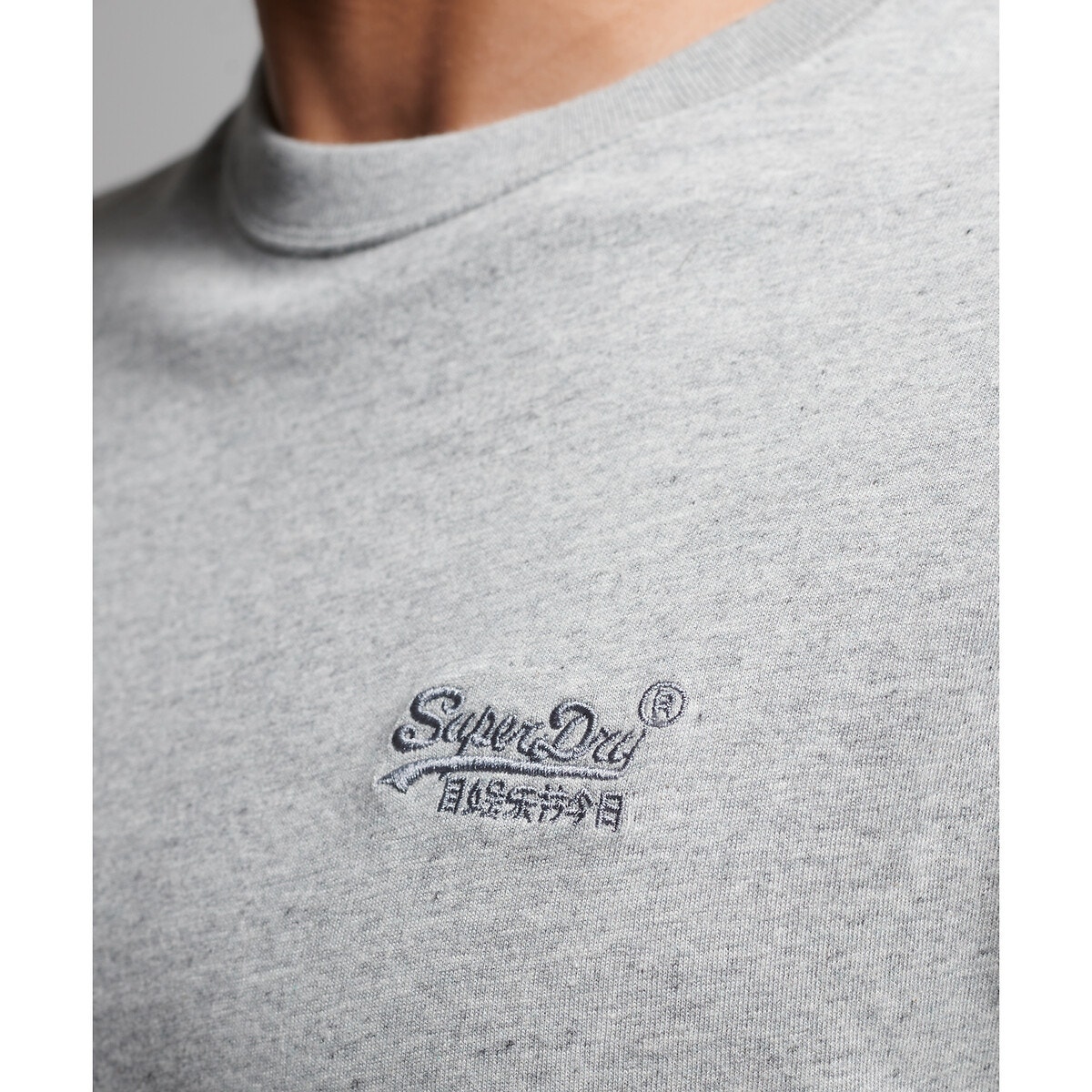 T-shirt Essential Logo gris clair chiné, SUPERDRY