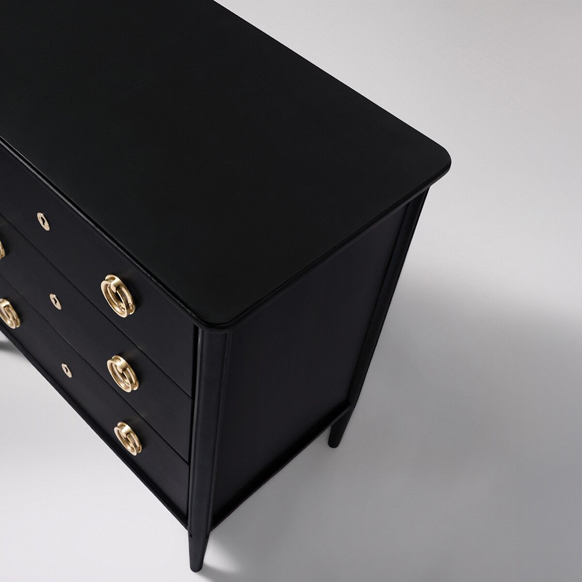 Reyna Mango Wood 3 Drawer Chest Of Drawers black, SWOON