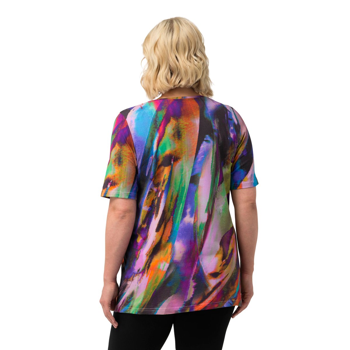 T-shirt long, dégradé de couleurs noir, ULLA POPKEN