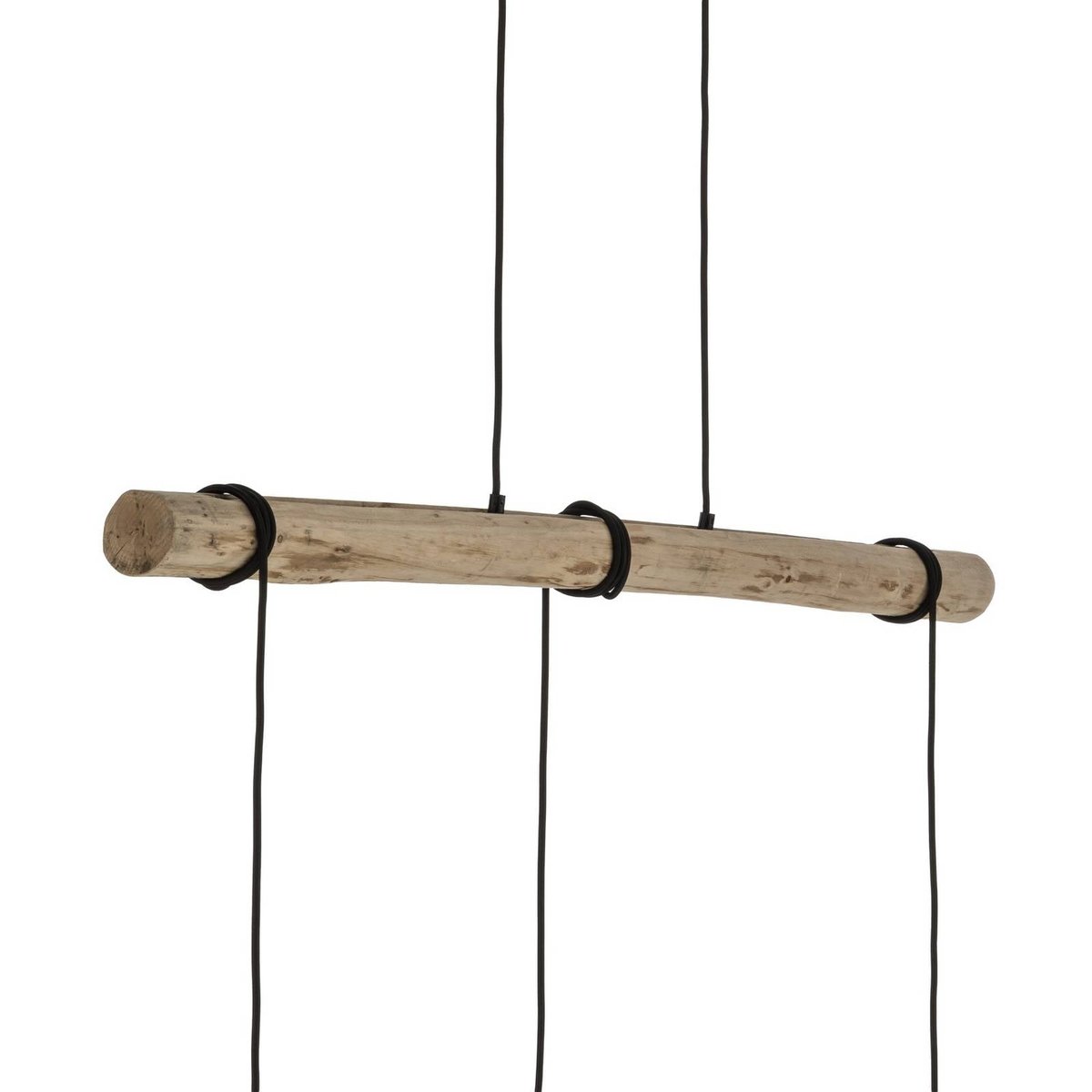 Suspension en métal scandinave, Trebale noir, bois clair, LINDBY