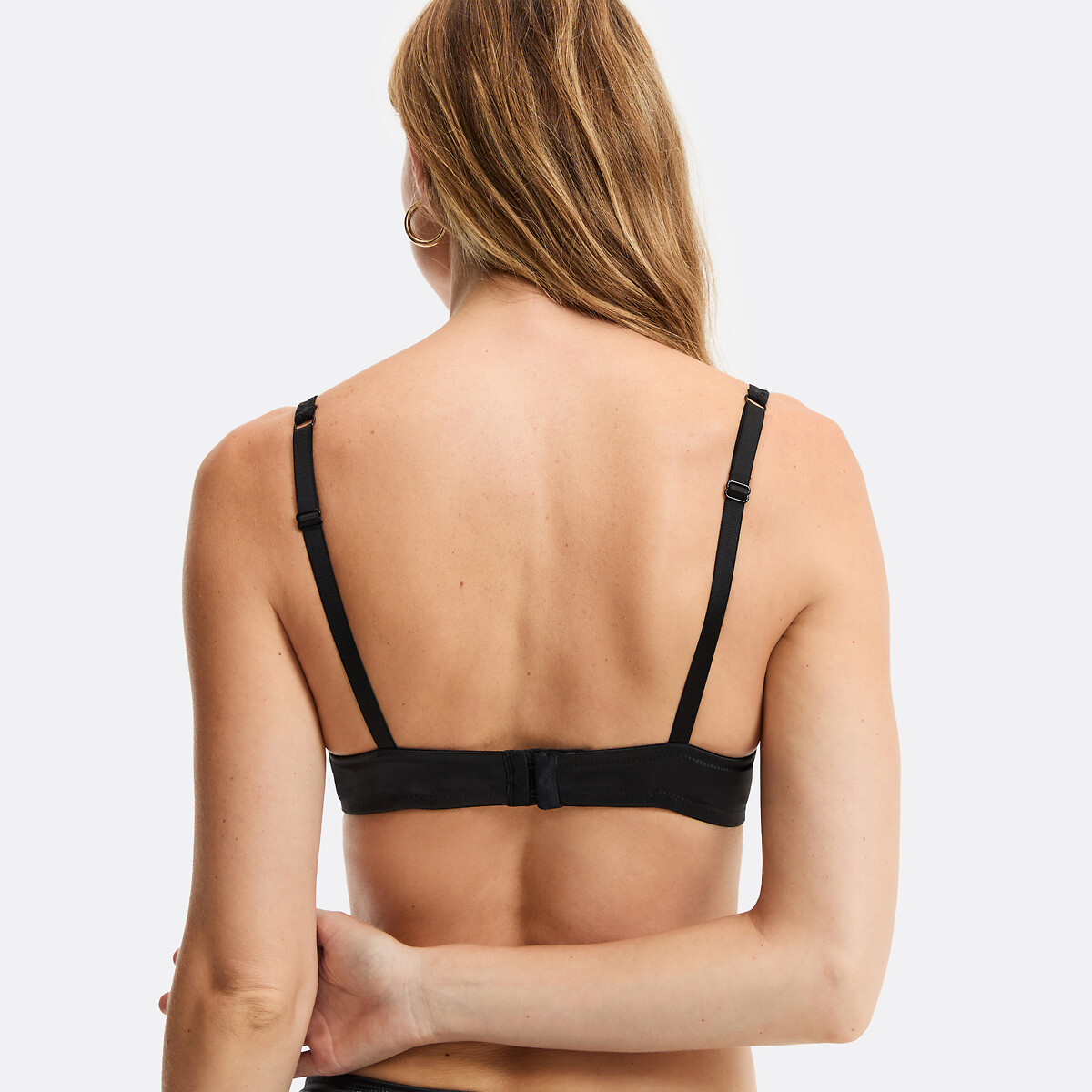 Floria Stretch Lace and Satin Full Cup Bra black, ANNE WEYBURN