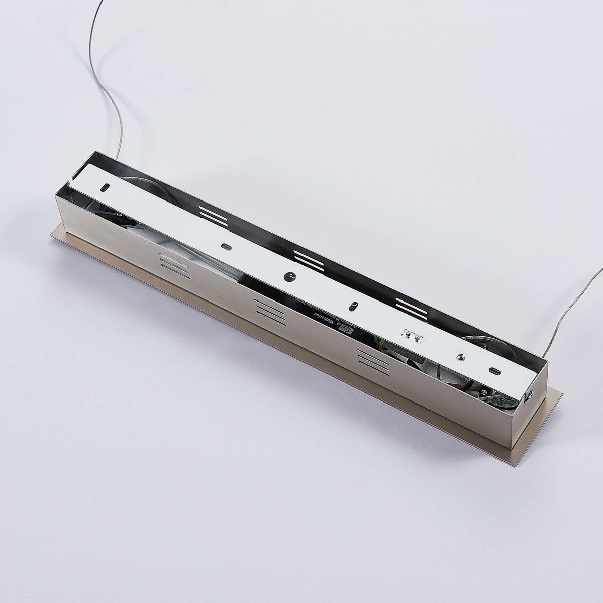Suspension en métal moderneLED, Tymon givré, nickel satiné, LUCANDE