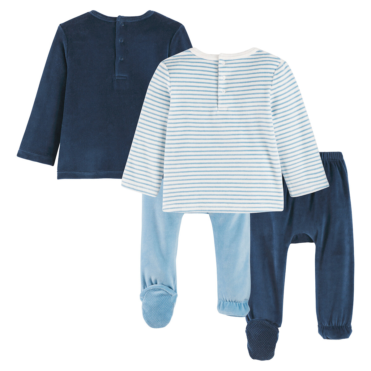 Set van 2 pyjama's in fluweel gemengd, LA REDOUTE COLLECTIONS