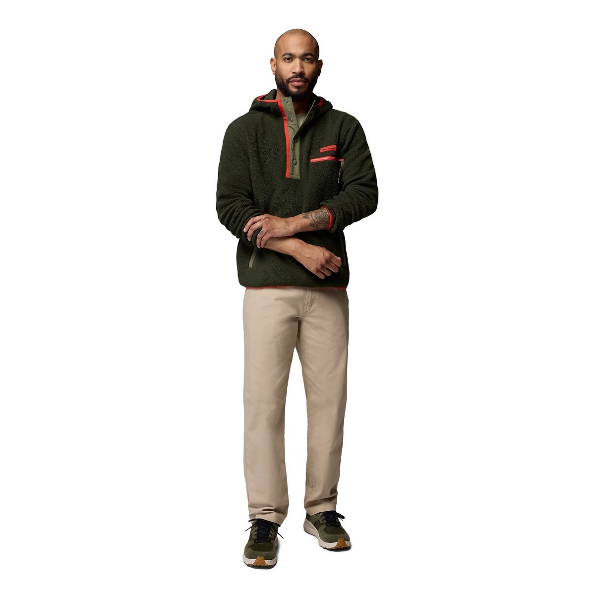 Fleece met halve knoopsluiting en kap Columbia Helvetia™ donkergroen, COLUMBIA