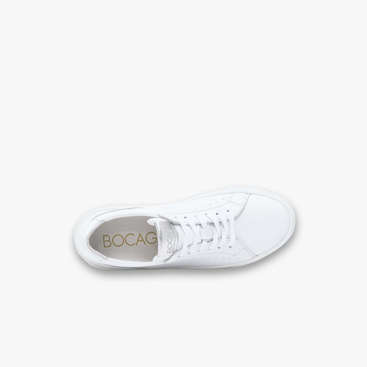 Basket en cuir LIZON blanc, BOCAGE