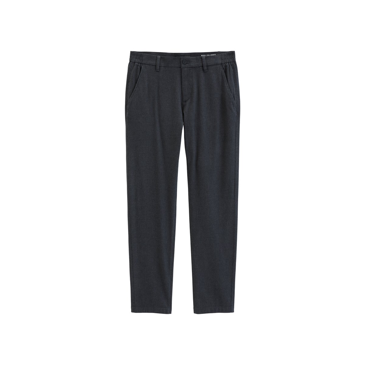 Chino modèle Stig, coupe jogger en mélange élastique de coton bio et de viscose noir, MARC O'POLO
