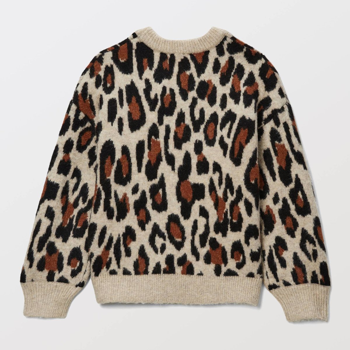 Pull jacquard léopard dore, MONOPRIX