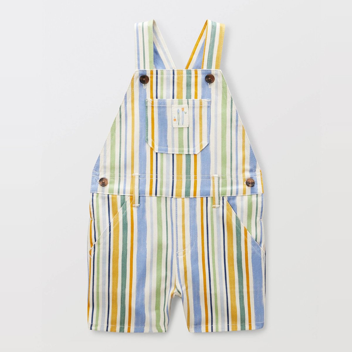 Salopette courte rayée en coton BIO GOTS multi co, BOUT'CHOU