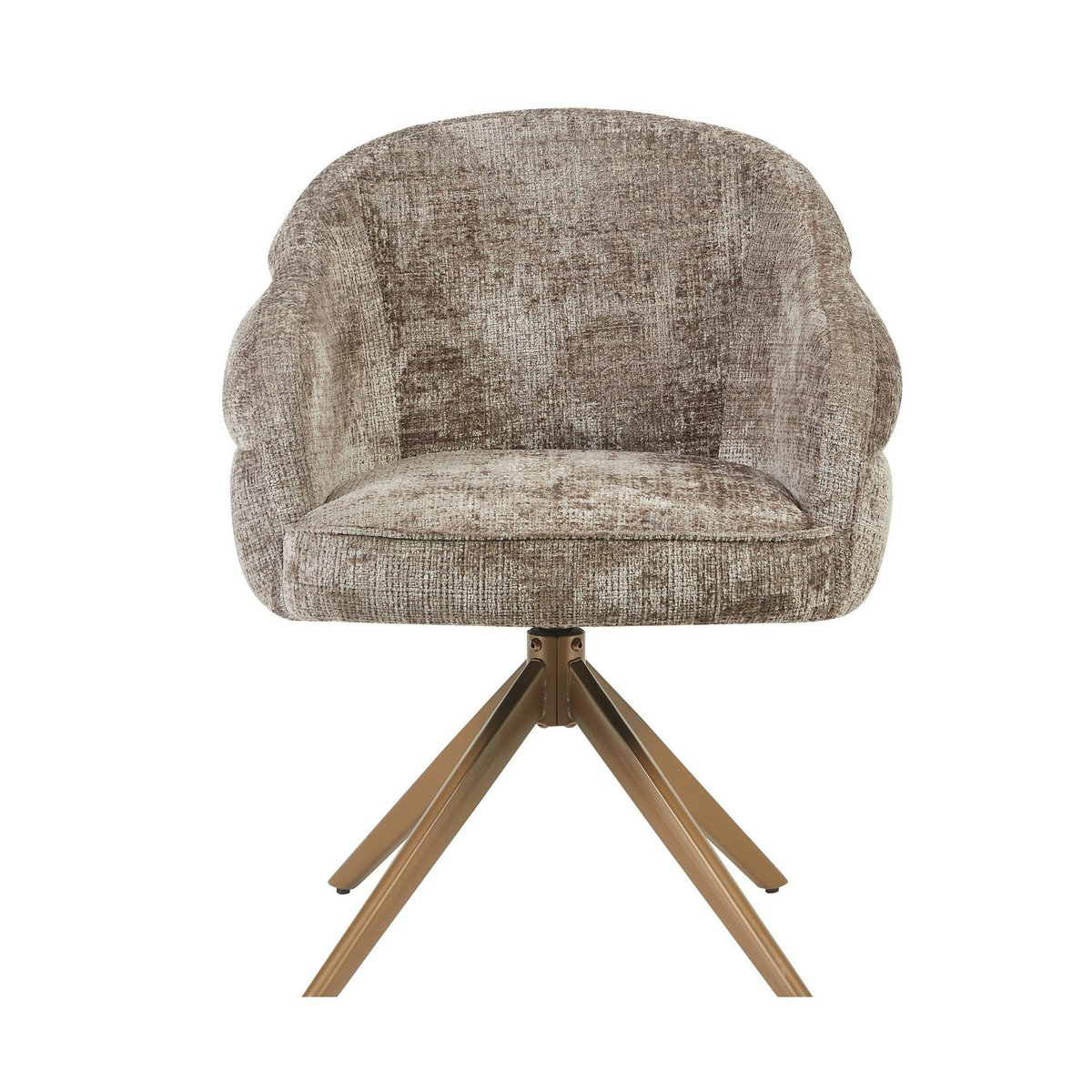 Chaise arrondie pivotante dossier structuré (lot de 2) CORTINA greige, PIER IMPORT