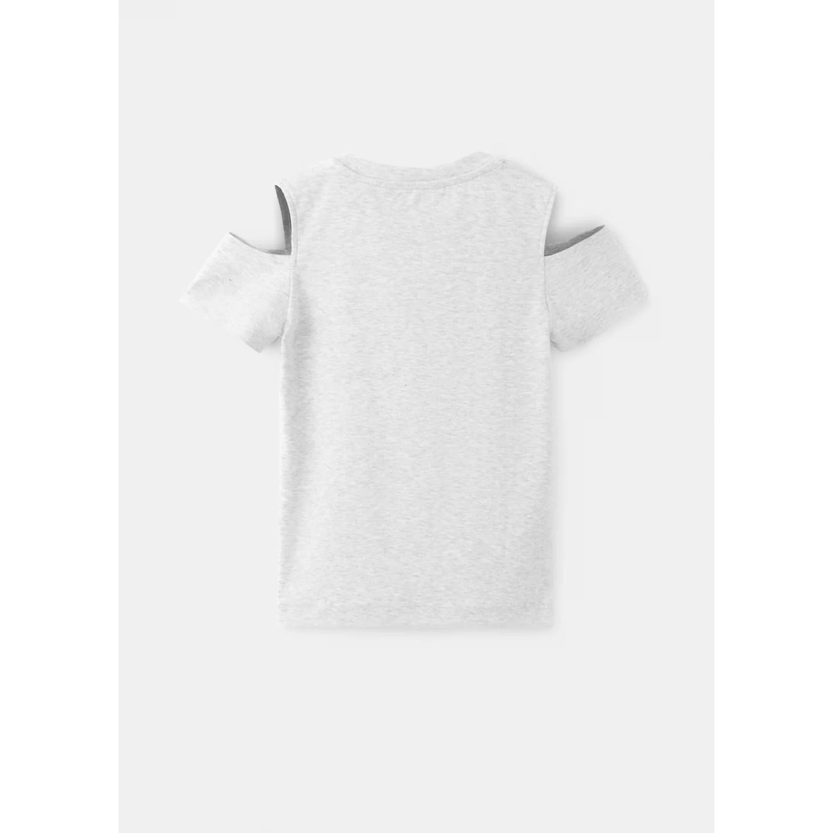 T-shirt à découpes avec strass gris chiné clair, MANGO KIDS