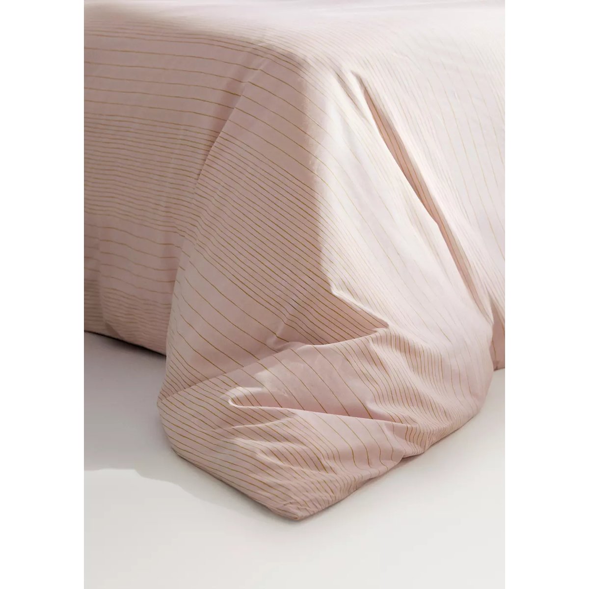 Housse de couette coton percale rayures aquarelle lit 150/160 cm rose, MANGO HOME