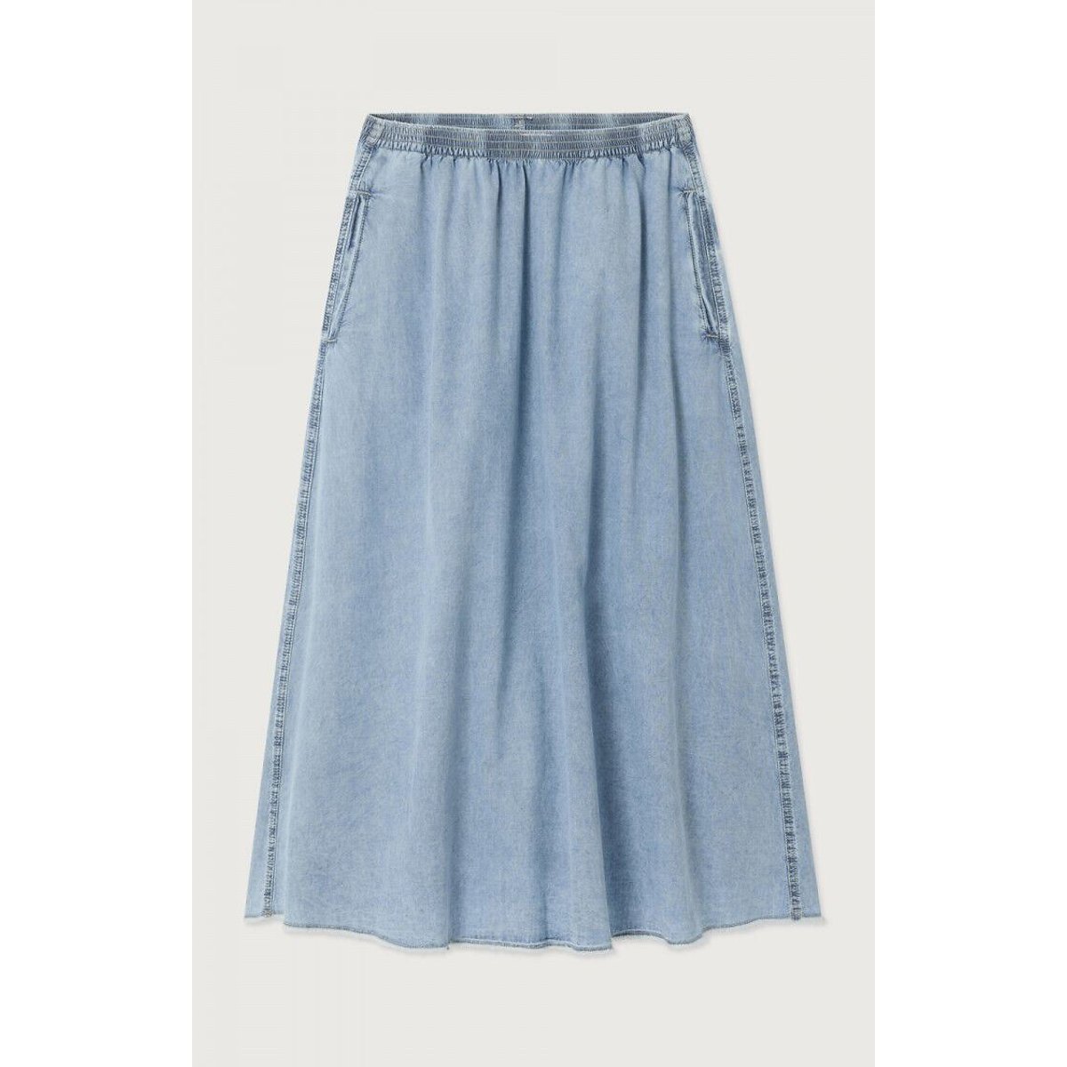Jupe longue en denim léger, PAYBOU bleu denim, AMERICAN VINTAGE