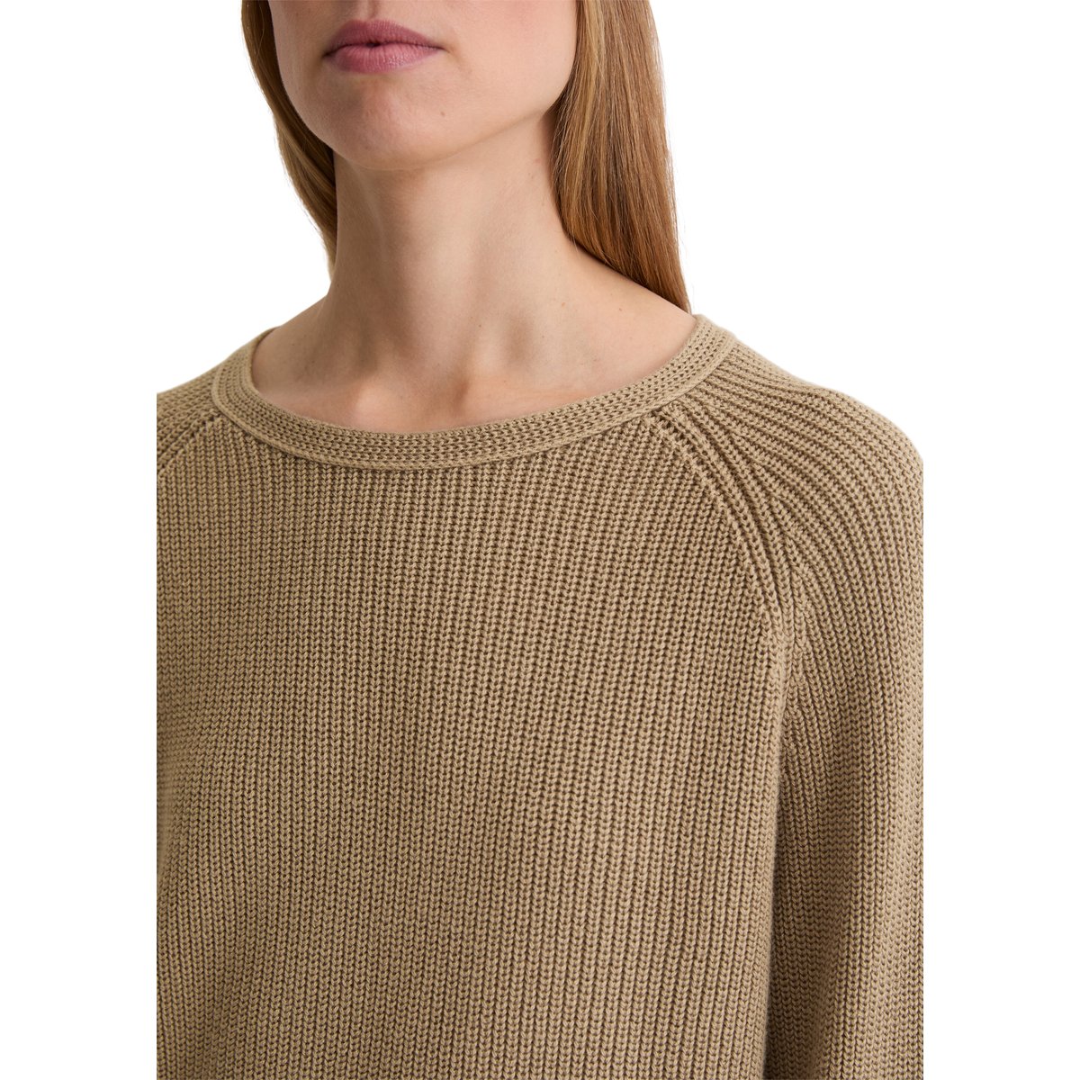 DfC Pullover loose en coton organique lourd marron, MARC O'POLO
