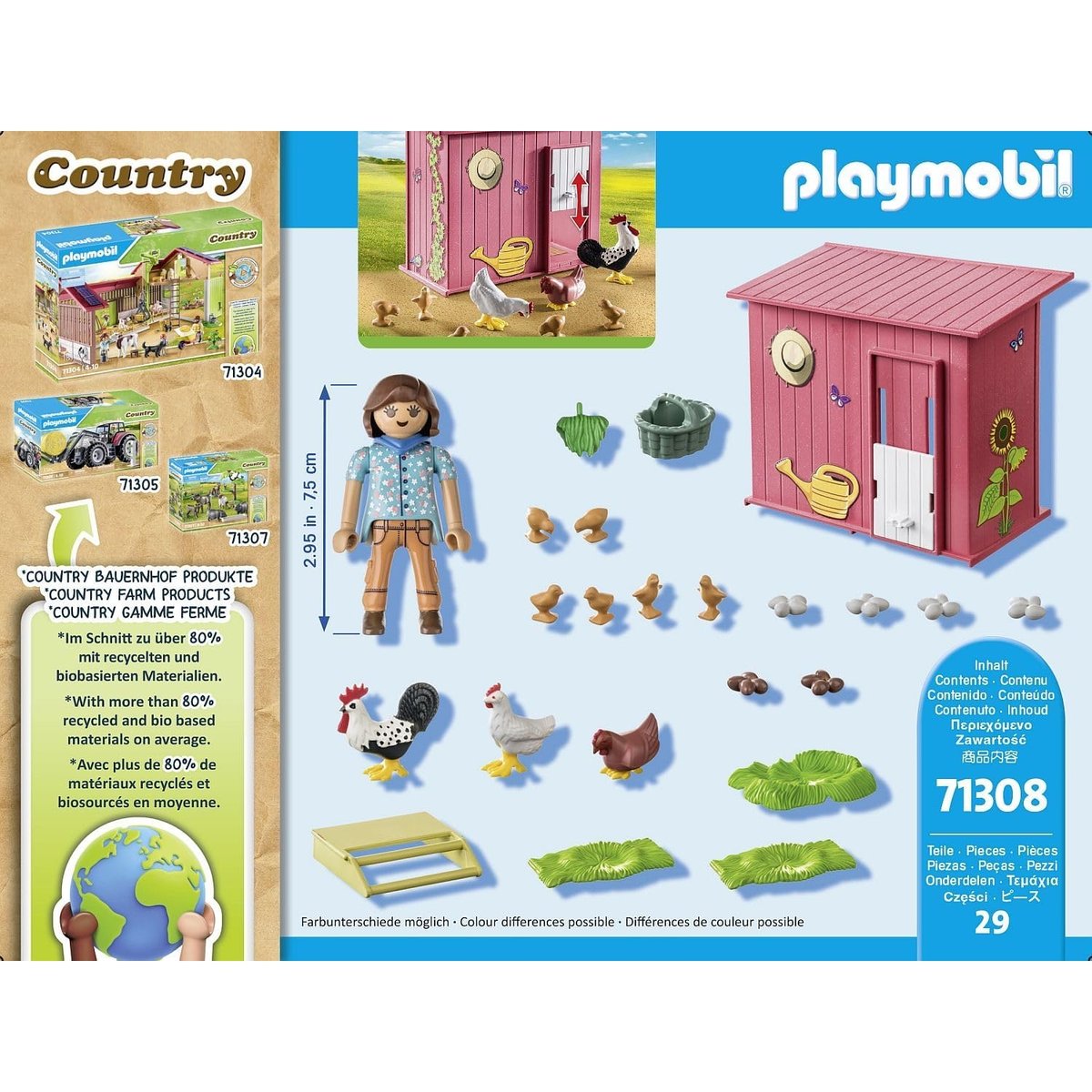 Agricultrice et poulailler multicolore, PLAYMOBIL