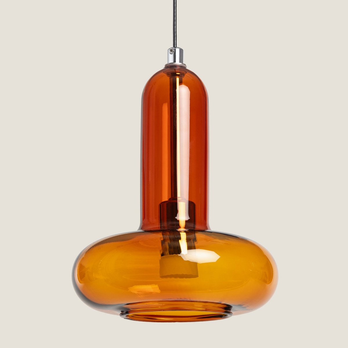 Suspension en verre avec LED intégrée 15cm- TIMO orange, DRAWER