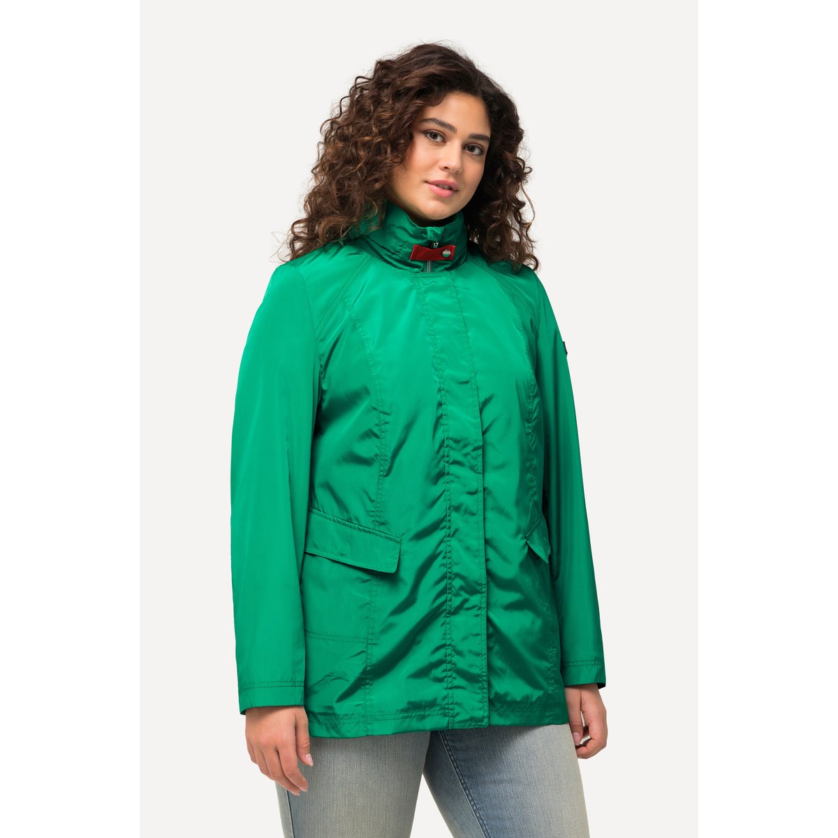 Veste technique HYPRAR, col montant, capuche émeraude, ULLA POPKEN