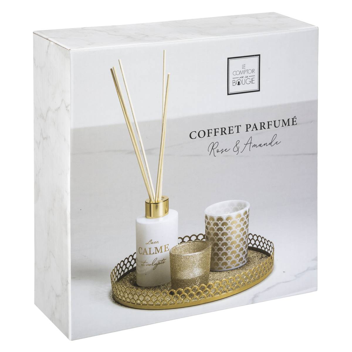 Coffret senteur bougie photophore diffuseur ARABESQUE multicolore, ATMOSPHERA
