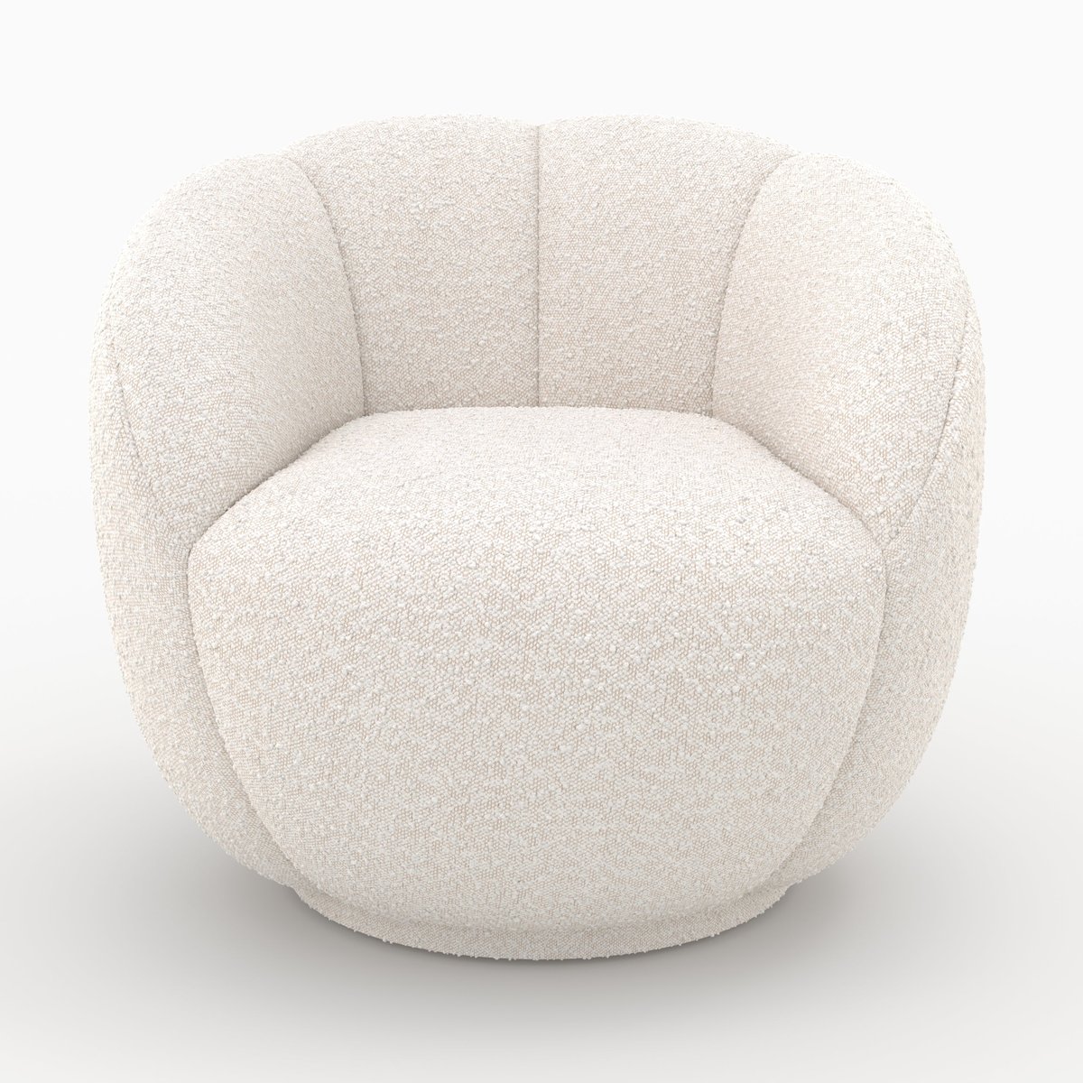 Fauteuil en tissu bouclé - YSÉ blanc, MAISON PAVANE