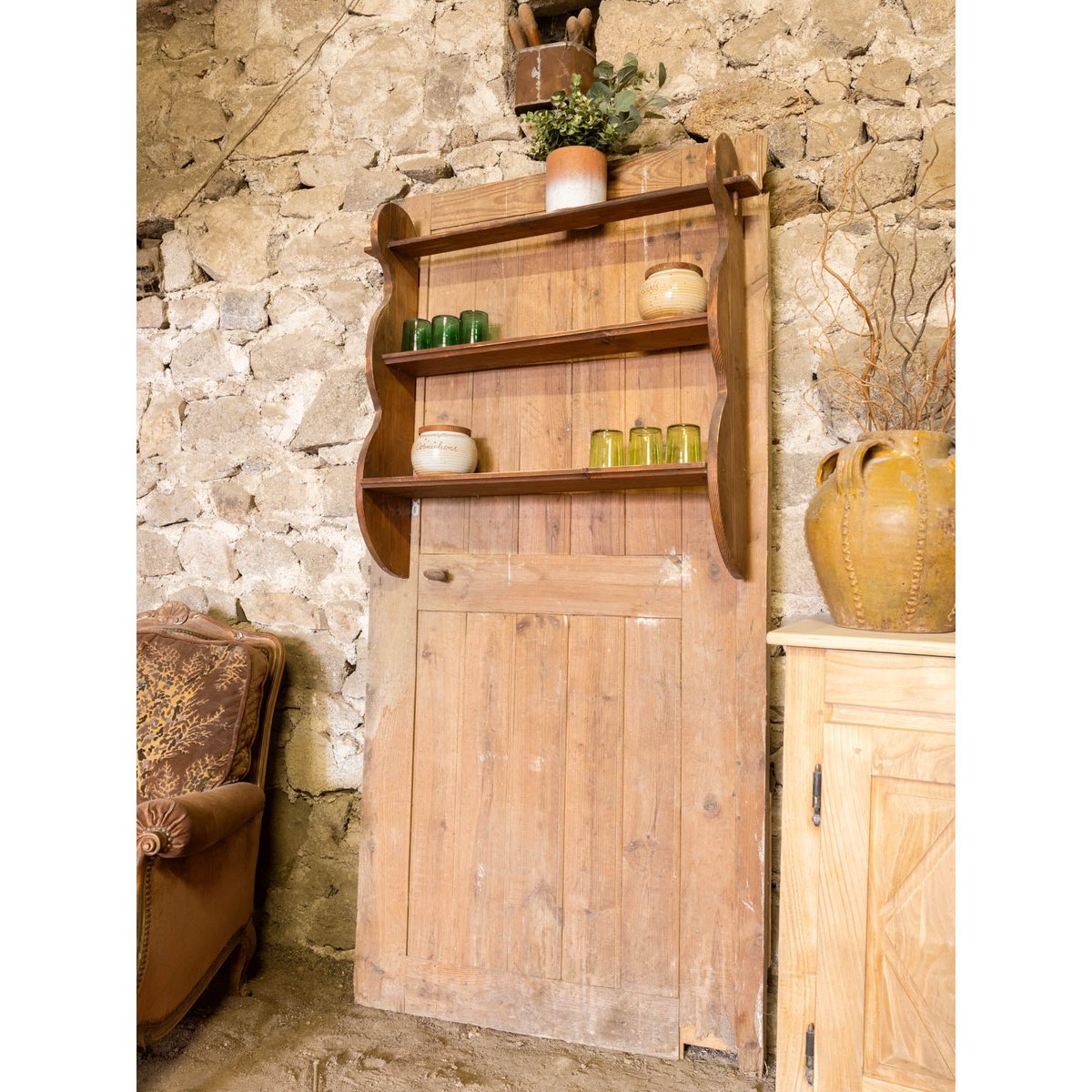 Étagère murale en bois Gaëlle N°1560 - Bon état bois foncé, DEBONGOUT