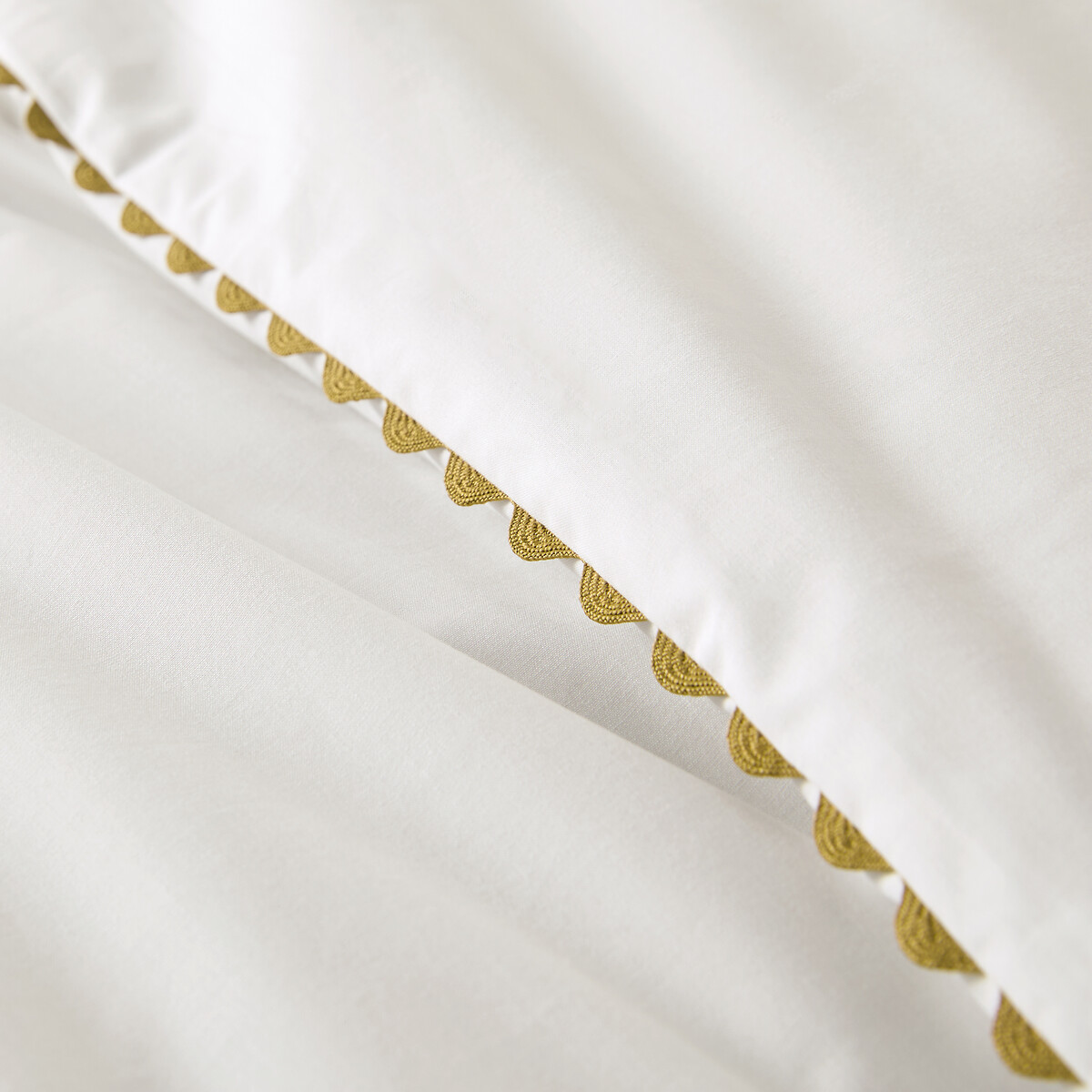 Housse de couette en percale de coton, ELYA blanc/absinthe, LA REDOUTE INTERIEURS