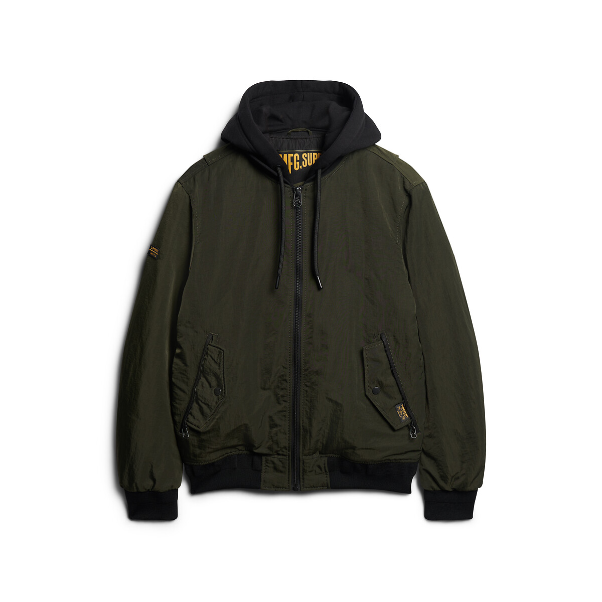 Blouson à capuche vert foncé, SUPERDRY