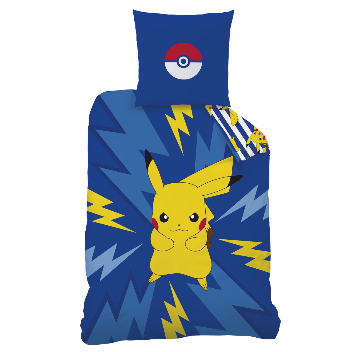 Parure de lit imprimée 100% coton, SPIKE bleu, POKEMON
