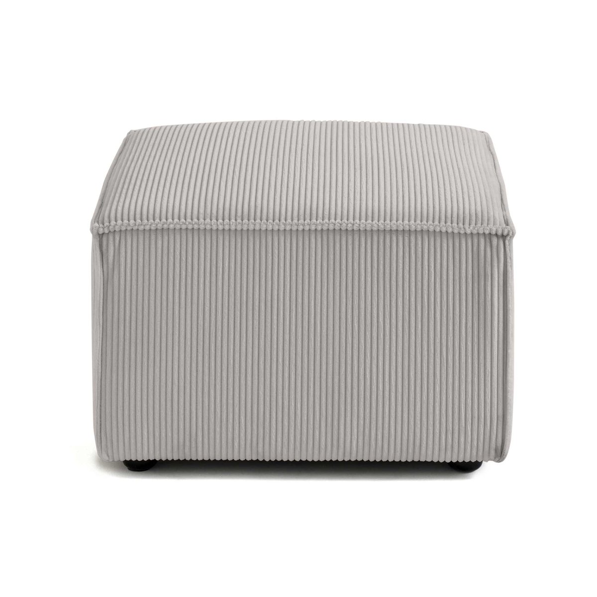 Pouf d'appoint en velours côtelé, ARTY gris clair, BEST MOBILIER