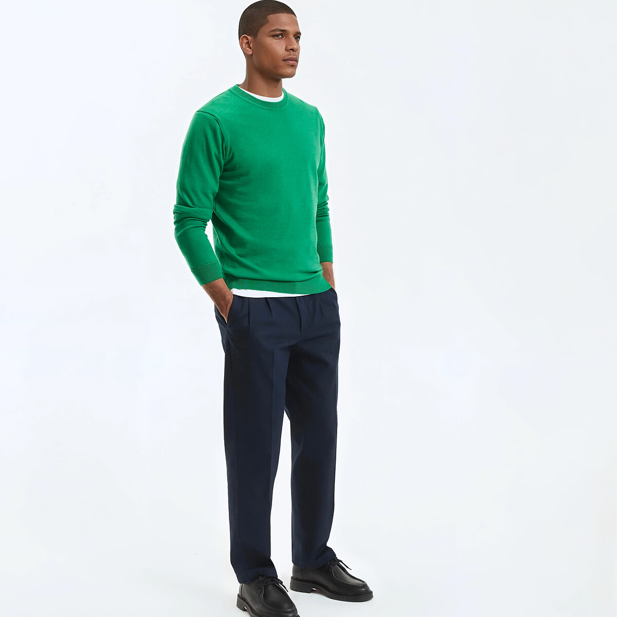 Trui in merinoswol, Signature BASTIEN veldgroen, LA REDOUTE COLLECTIONS