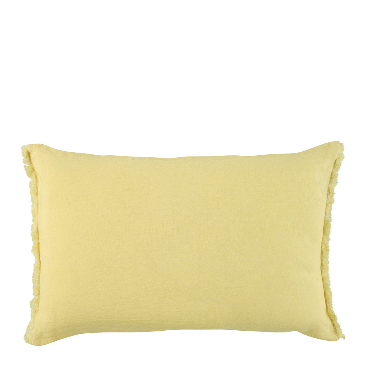 Housse de coussin CHLOÉ lin lavé jaune, BLANC D’IVOIRE