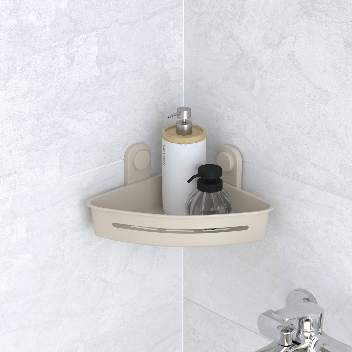 Étagère d'angle EASYBATH beige, 5FIVE SIMPLY SMART