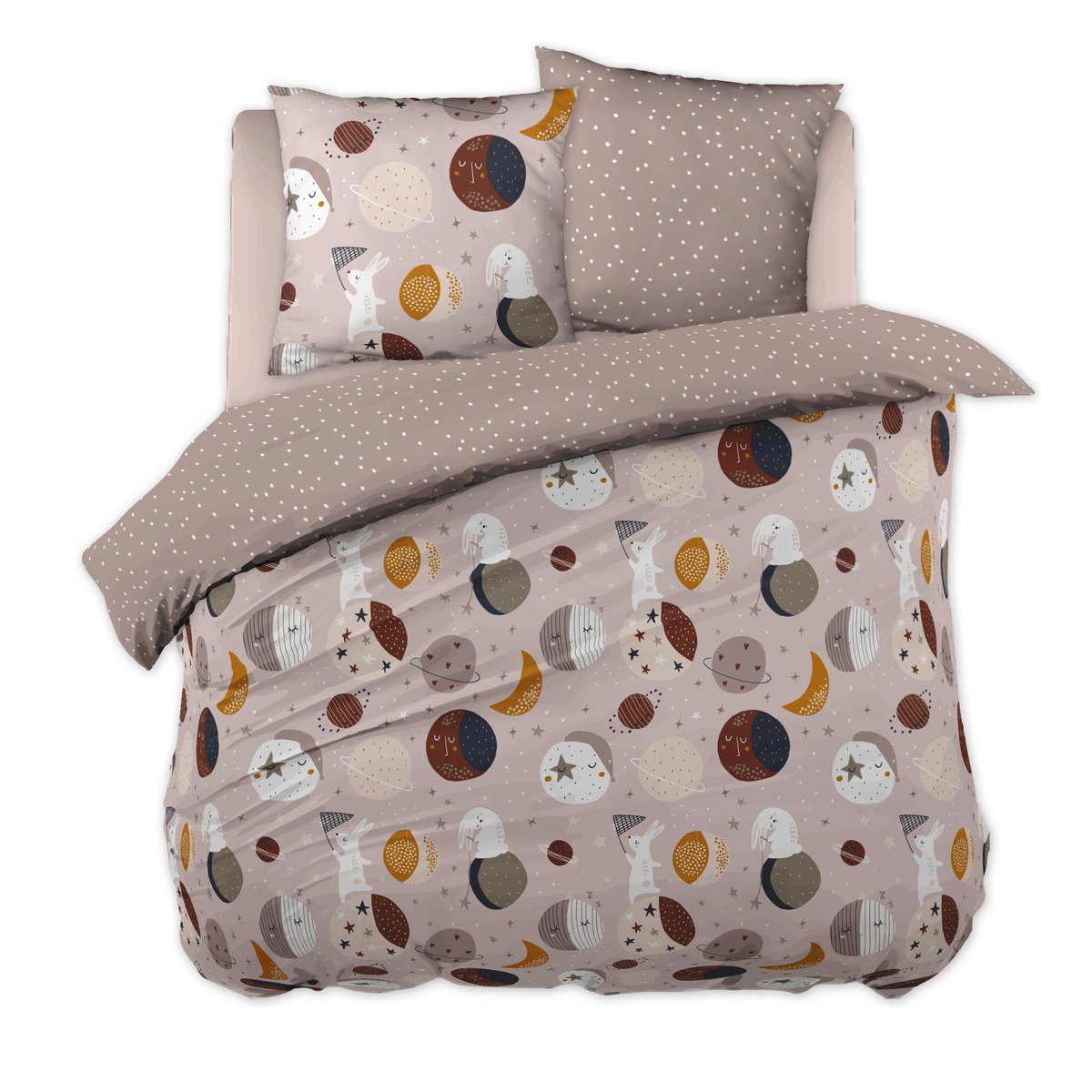 Parure Housse de couette Collection Sky dream planete rose, EDEN