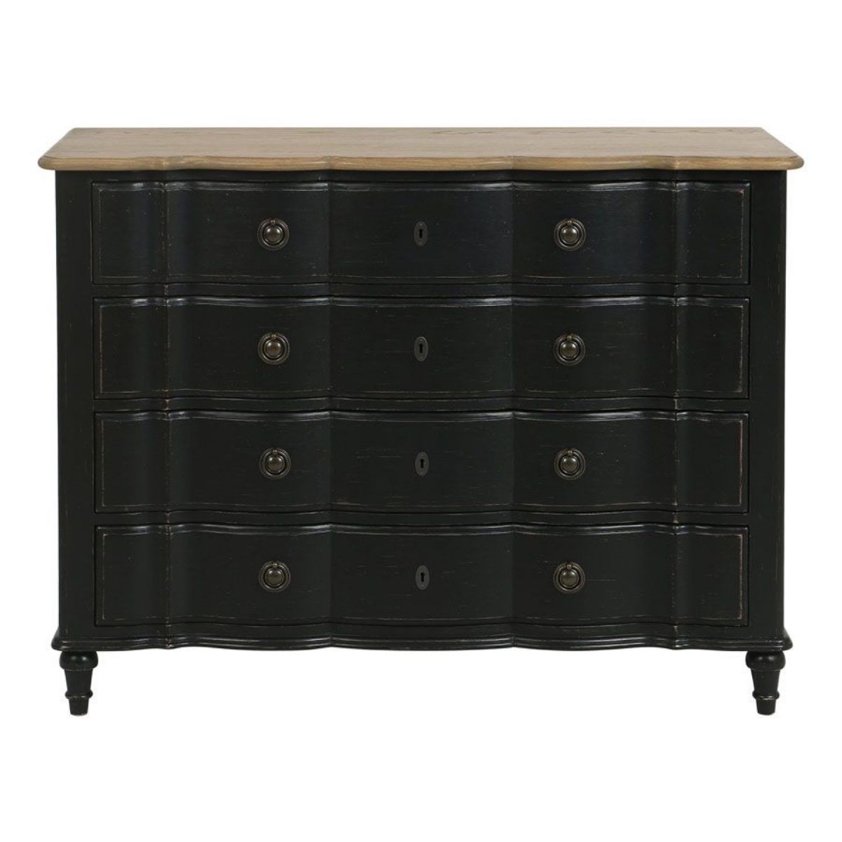 Commode 4 tiroirs - MANOIR noir, INTERIOR'S