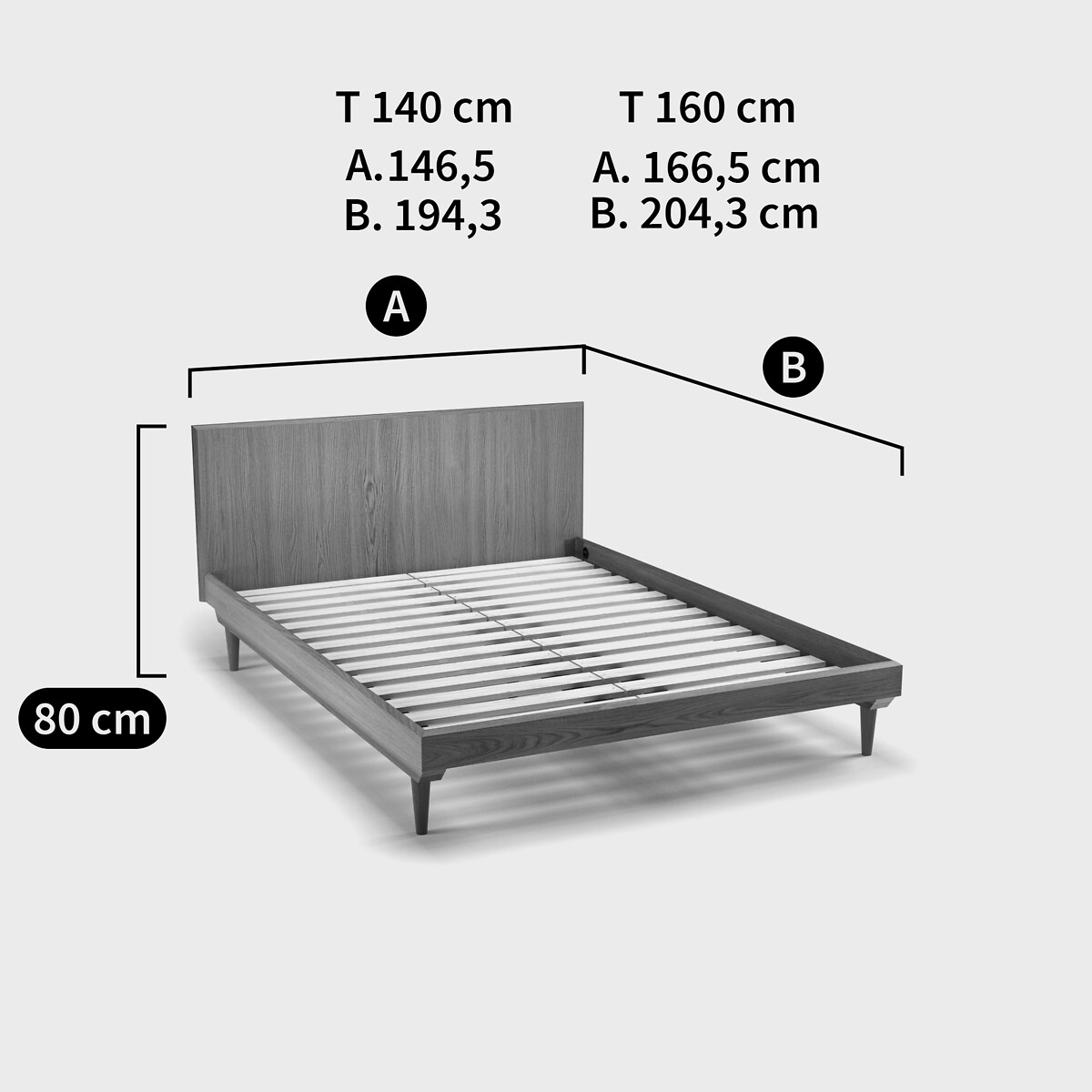 Letto vintage con rete Quilda quercia, LA REDOUTE INTERIEURS