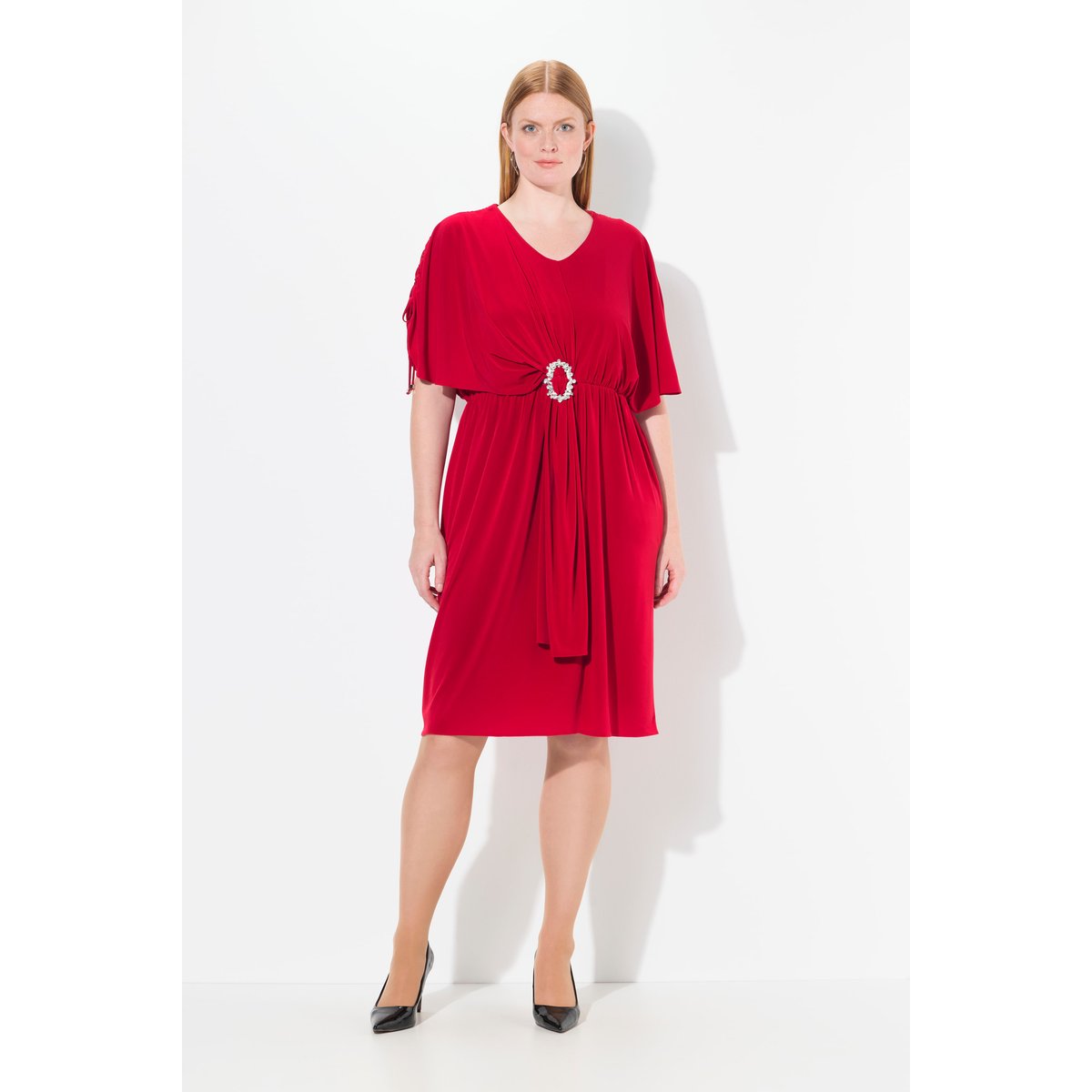 Robe midi oversize, boucle fantaisie rouge clair, ULLA POPKEN